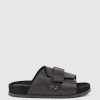 Edward Meller Kala Velcro Strap Slide On Footbed In Black Best