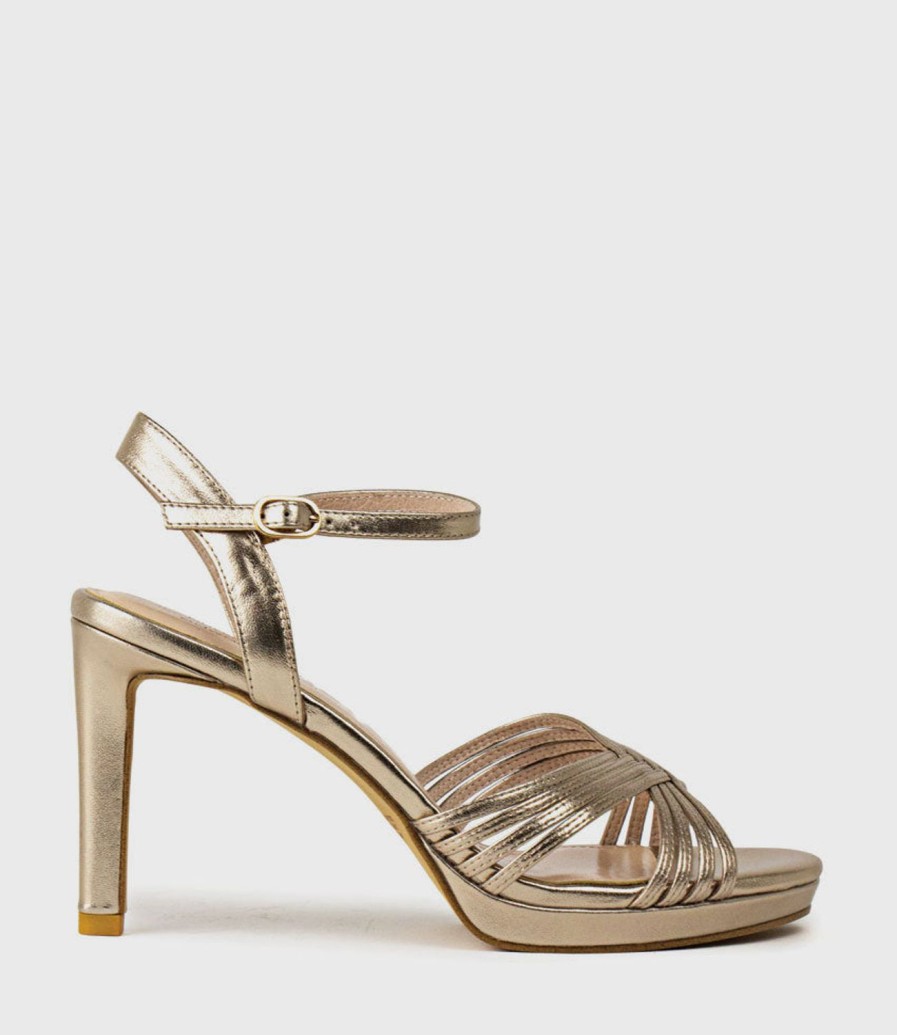 Edward Meller Sona90 Cross Strap Platform Sandal In Rosegold Online