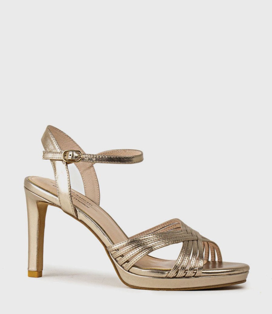 Edward Meller Sona90 Cross Strap Platform Sandal In Rosegold Online