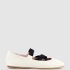 Edward Meller Emaline Crossover Elastic Ballet In Offwhite Clearance