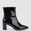 Edward Meller Zomo60 Block Heel Ankle Boot In Black Patent Wholesale