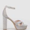 Edward Meller Sloane110 Platform Sandal In Silver Ritz Best