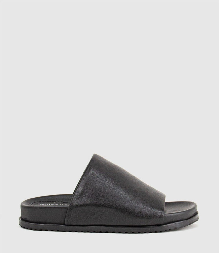 Edward Meller Kenna Slide On Footbed In Black Hot