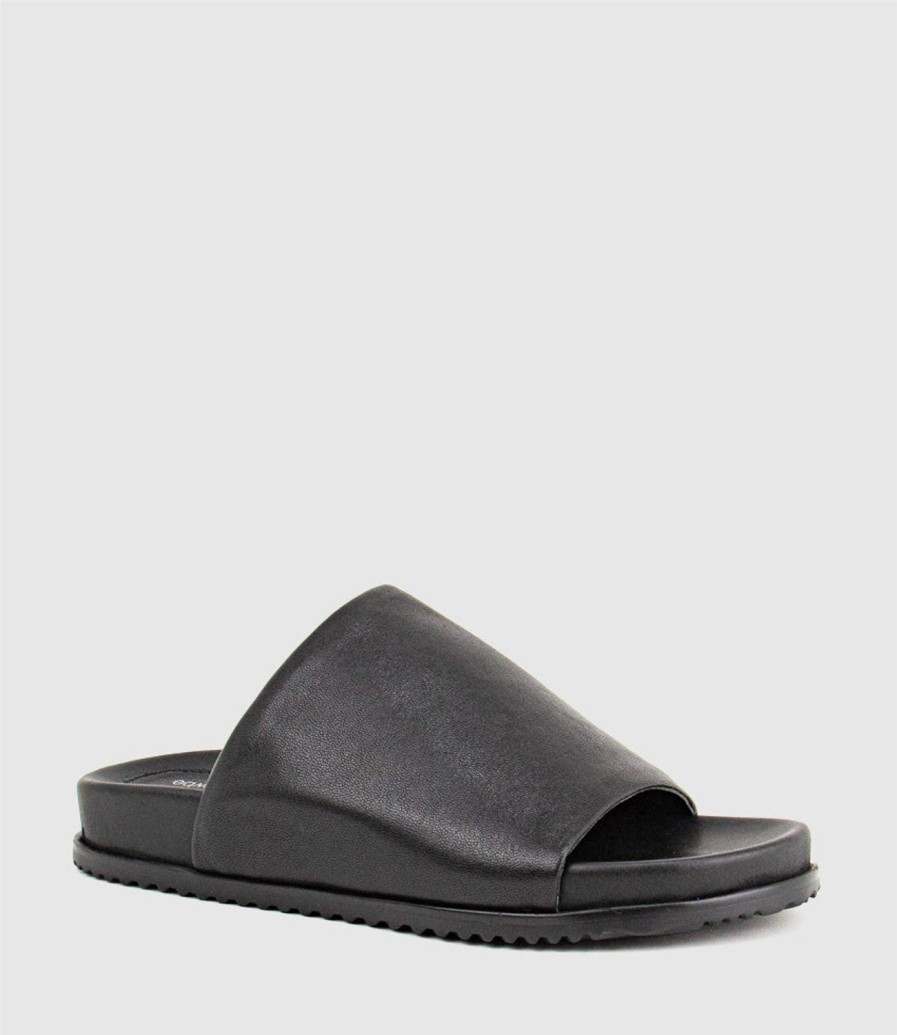 Edward Meller Kenna Slide On Footbed In Black Hot