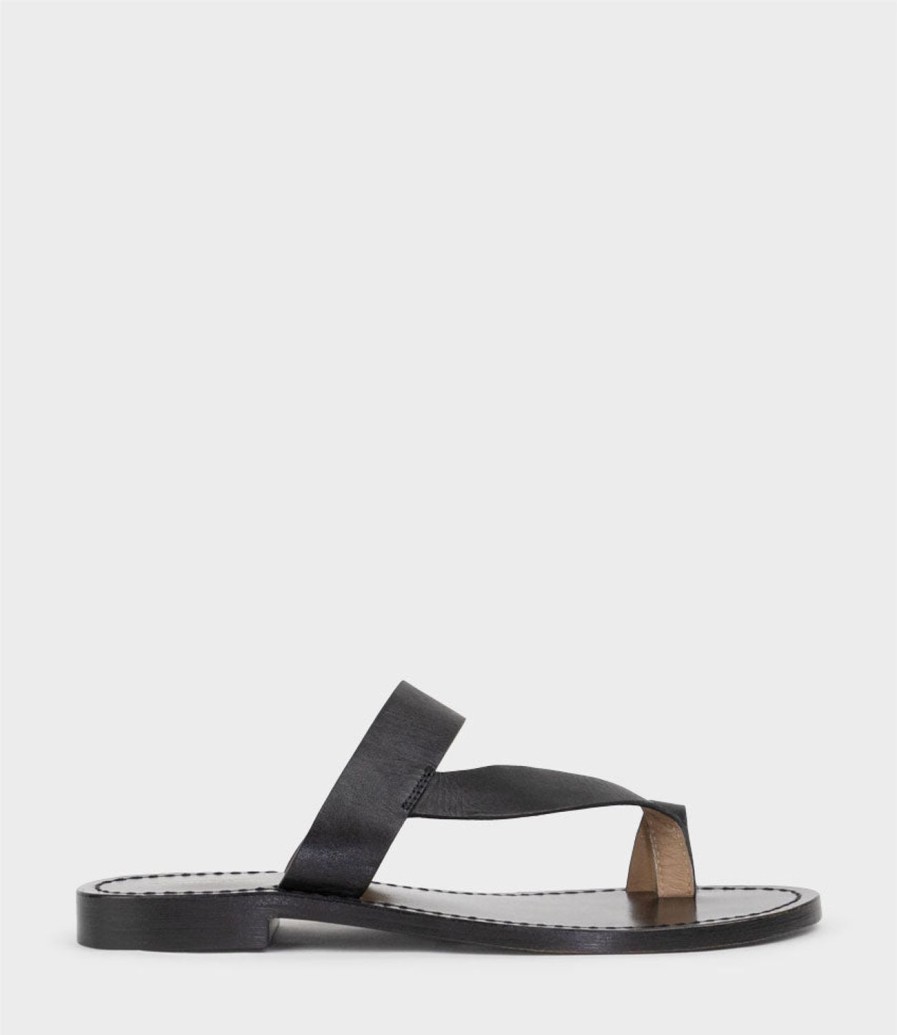 Edward Meller Kirabee Toe Thong Slide In Black Hot