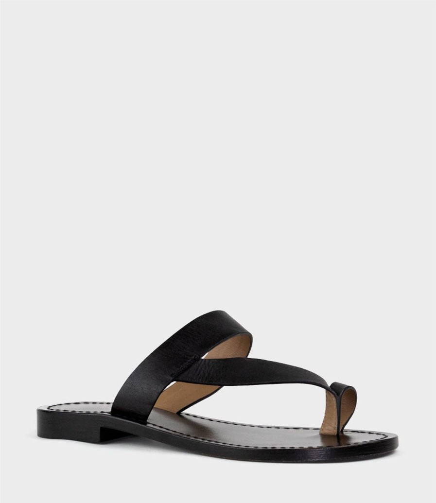 Edward Meller Kirabee Toe Thong Slide In Black Hot