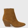 Edward Meller Xilla Western Style Ankle Boot In Tobacco Suede Hot