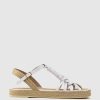 Edward Meller Lyra Wrapped T-Bar Flat Espadrille In White Best