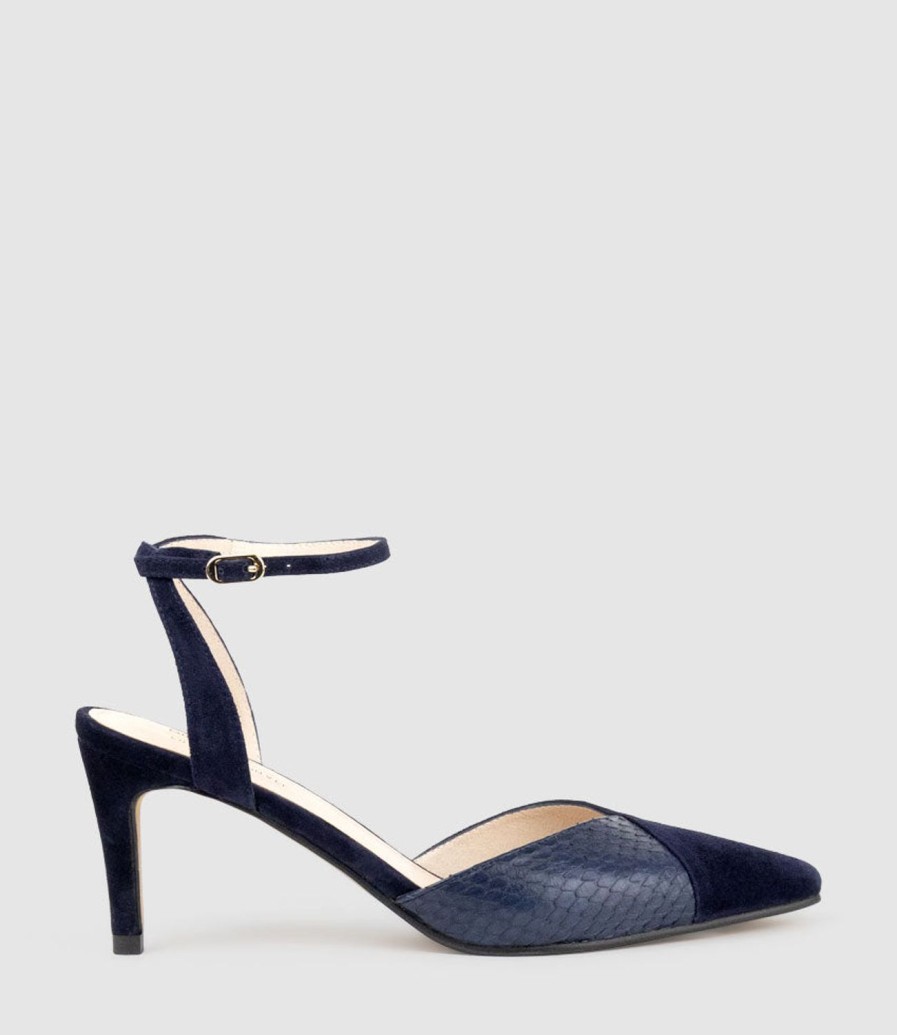 Edward Meller Addison75 Dorsay Pump In Navy Suede Best