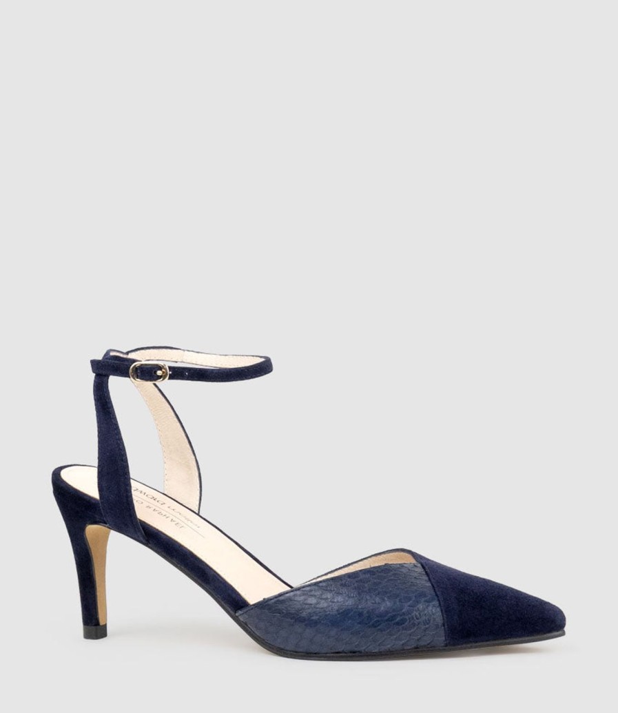 Edward Meller Addison75 Dorsay Pump In Navy Suede Best