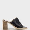 Edward Meller Inaya90 Block Heel Slide In Black New