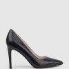 Edward Meller Gaga 100Mm Pointed Toe Pump In Black Baby Calf Hot