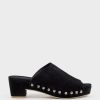 Edward Meller Inara65 Studded Slide On Unit In Black Suede New