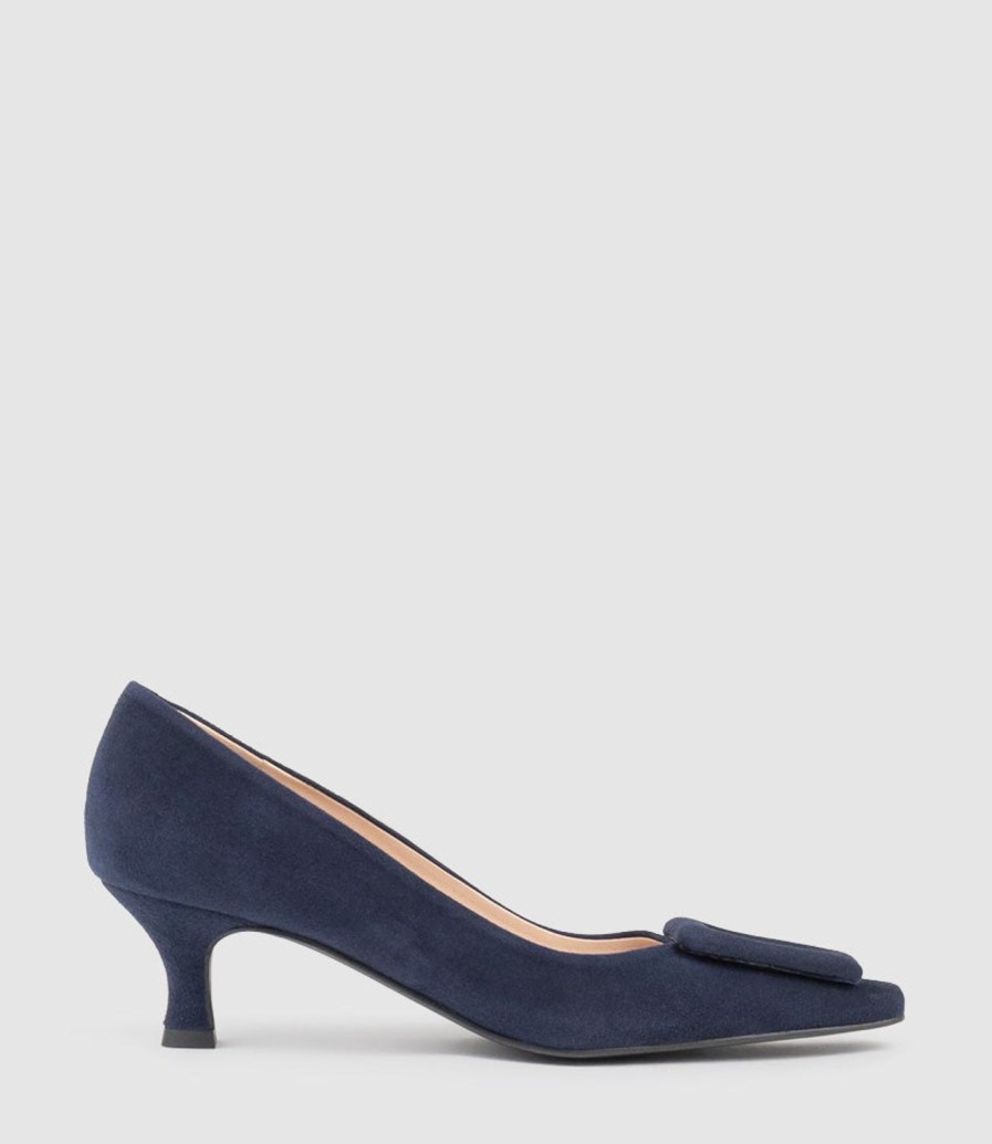 Edward Meller Astra60 Pump With Trim In Navy Suede Online