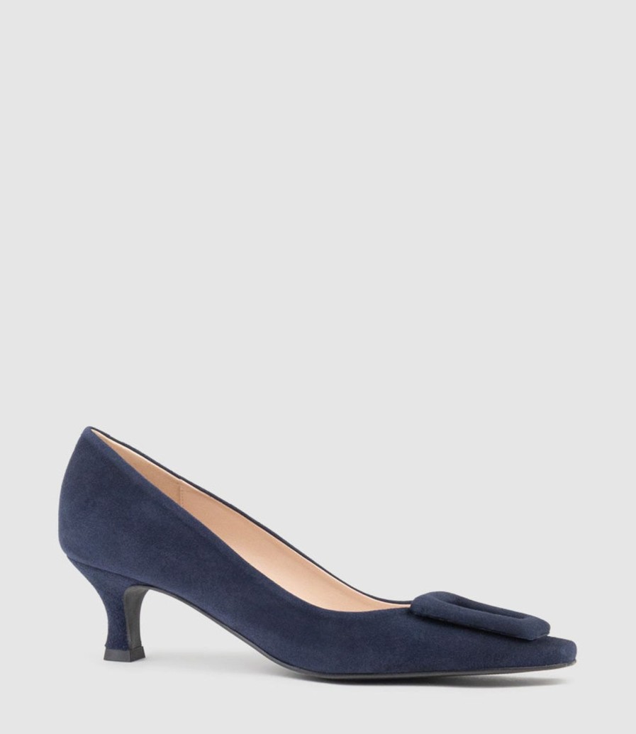 Edward Meller Astra60 Pump With Trim In Navy Suede Online