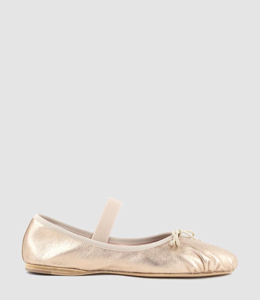 Edward Meller Eden Ballet With Elastic Strap In Gold New