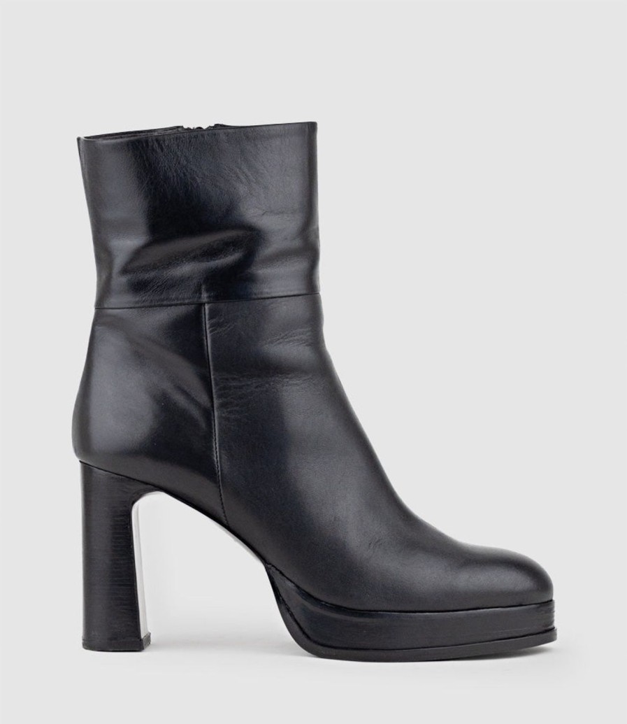 Edward Meller Ulla95 Platform Ankle Boot In Black New