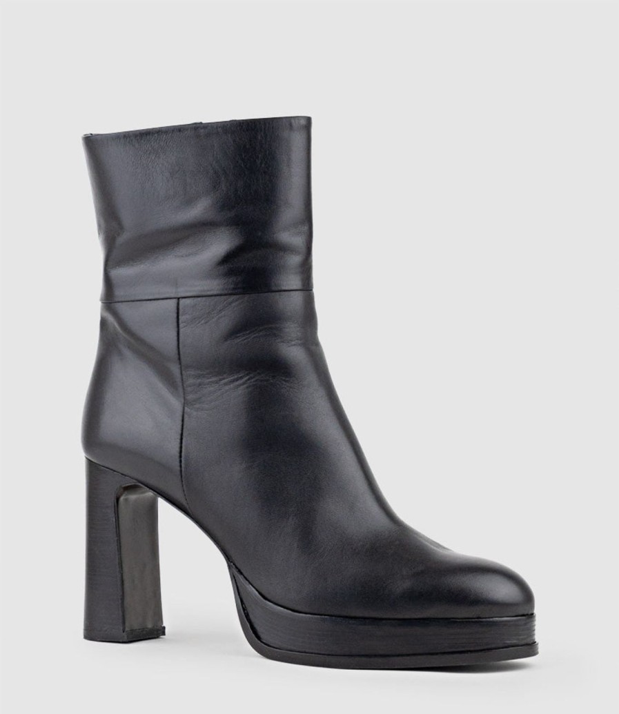 Edward Meller Ulla95 Platform Ankle Boot In Black New