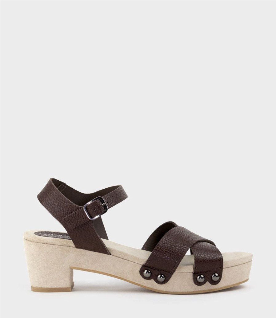 Edward Meller Samsa65 Studded Sandal On Unit In Brown Clearance