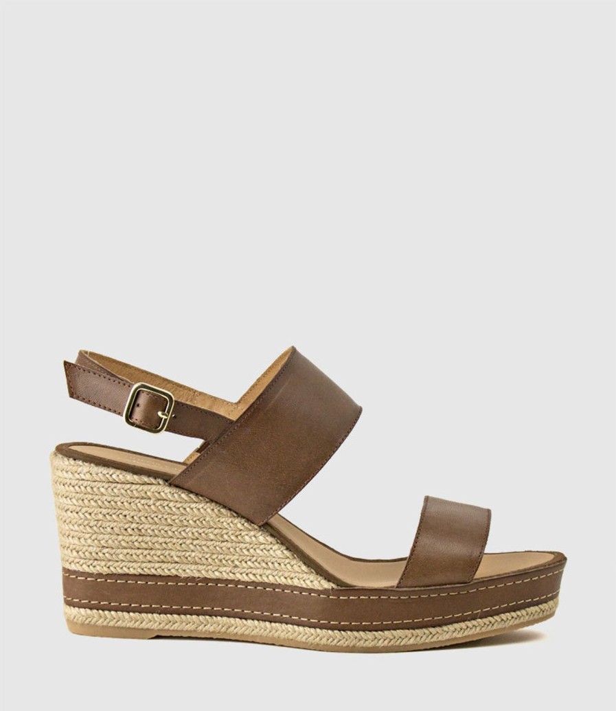 Edward Meller Mikara Two Strap Classic Espadrille In Brown Clearance