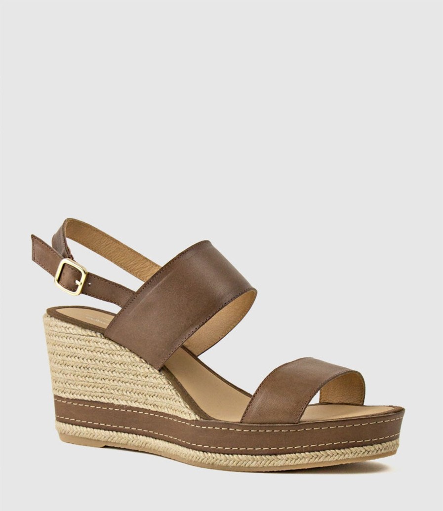 Edward Meller Mikara Two Strap Classic Espadrille In Brown Clearance