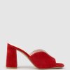 Edward Meller Kathy85 V Throat Slide In Red Suede Hot