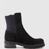 Edward Meller Colette Ankle Boot With Micro Stretch Back In Black Suede Best