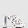 Edward Meller Testra115 Strappy Platform Slide In Silver Best