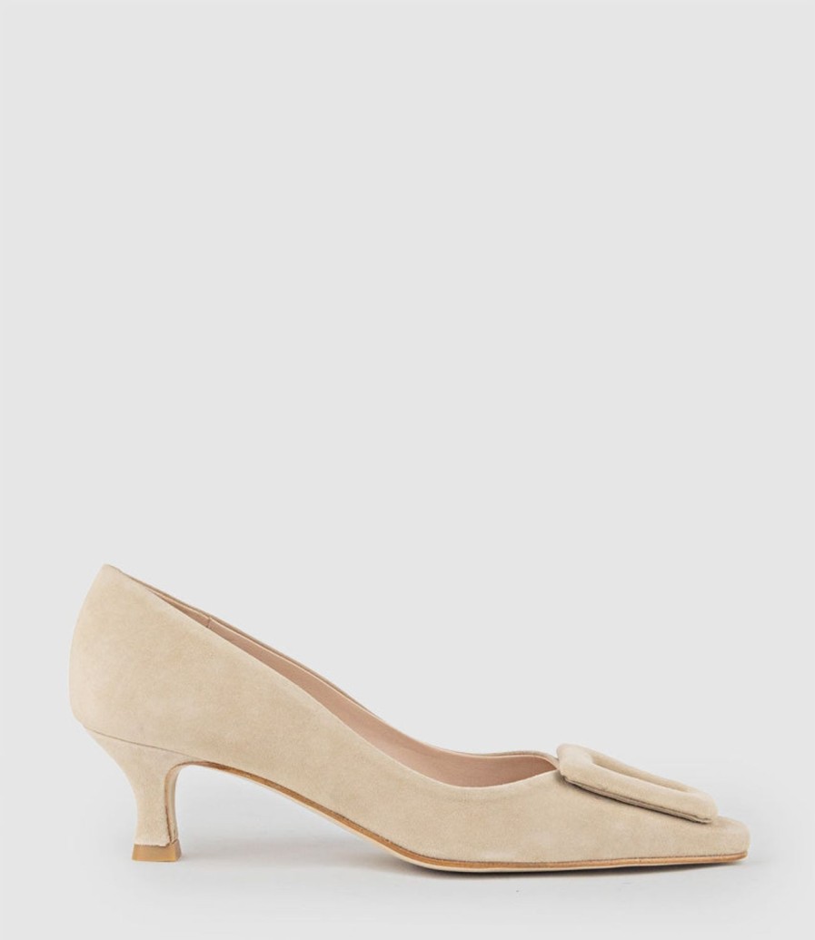 Edward Meller Astra60 Pump With Trim In Camel Suede Hot