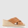 Edward Meller Morgan Quilted Crossover Espadrille In Tan Best