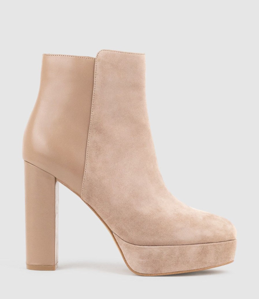 Edward Meller Ulias110 Half N Half Platform Boot In Nude Calf Hot