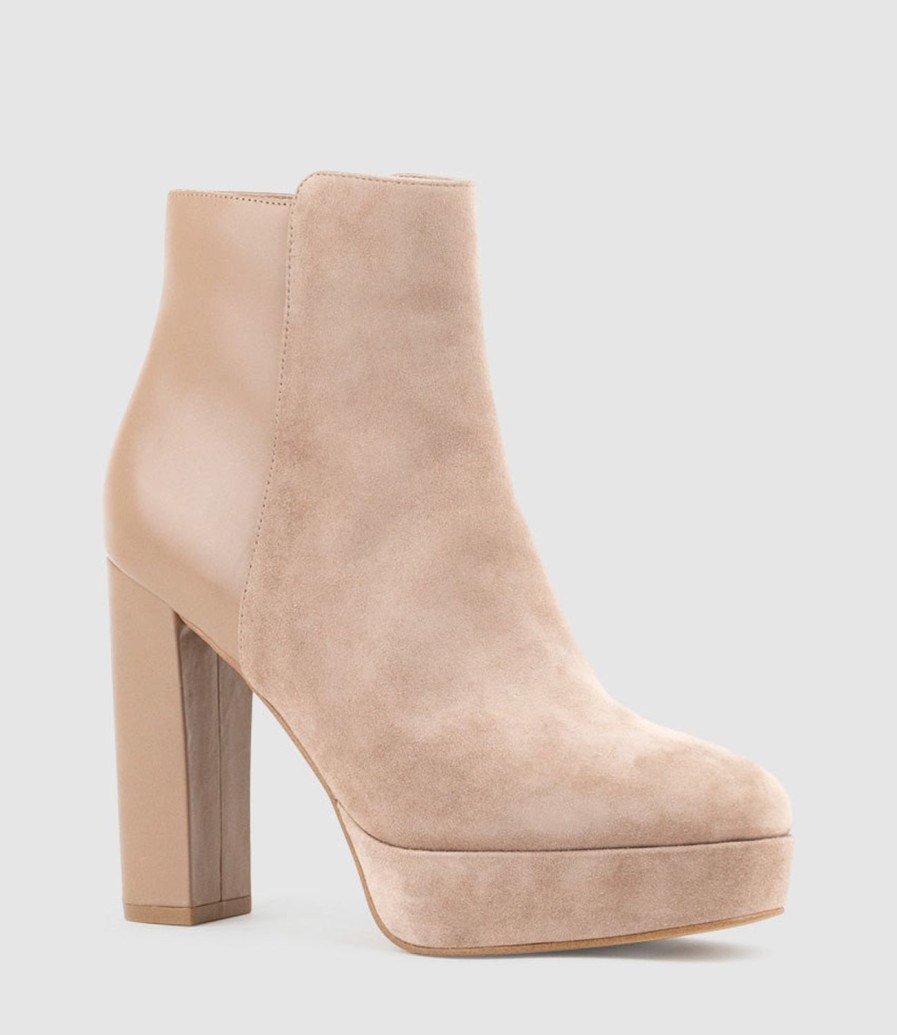 Edward Meller Ulias110 Half N Half Platform Boot In Nude Calf Hot