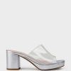 Edward Meller Krystal75 Vinalyte Platform Slide In Silver New