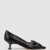 Edward Meller Destra60 Pointed Pump With Buckle In Black Wholesale