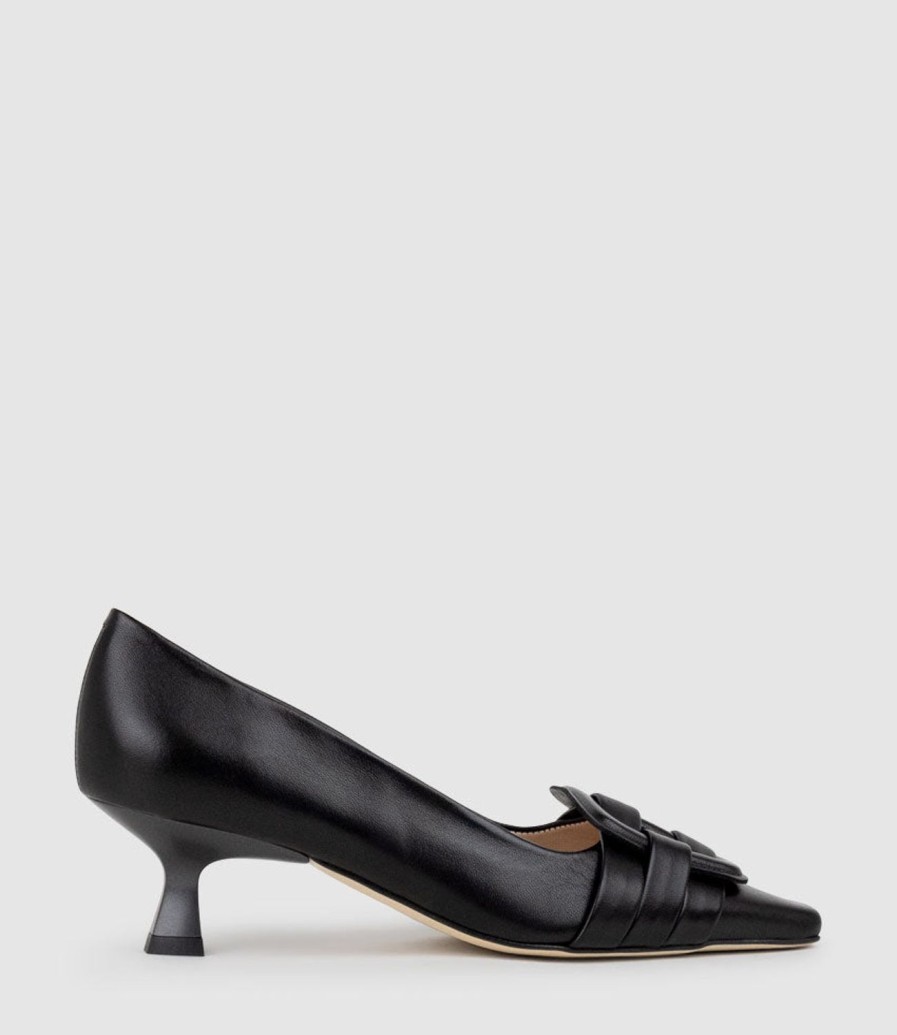 Edward Meller Destra60 Pointed Pump With Buckle In Black Wholesale