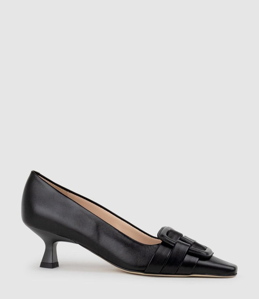 Edward Meller Destra60 Pointed Pump With Buckle In Black Wholesale