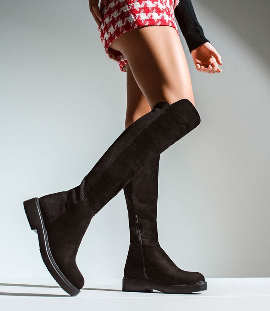 Edward Meller Vander Half And Half Otk Boot In Black Suede Wholesale