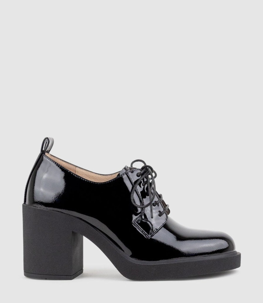 Edward Meller Peyton85 Lace Up On Unit In Black Patent Best