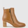 Edward Meller Zen60 Block Heel Two Zip Boot In Tan Hot