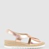 Edward Meller Merinda Crossover Sandal Espadrille In Rosegold Best