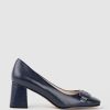 Edward Meller Bianca65 Pump With Trim In Navy Calf Best