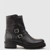 Edward Meller Carly Double Buckle Biker Boot In Black Hot