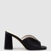 Edward Meller Kira85 Jewelled V Throat Slide In Black Satin Best