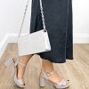 Edward Meller Rowan80 Asymmetrical Platform Sandal In Silver Ritz New