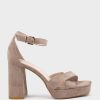 Edward Meller Richie95 Crossover Platform Sandal In Nude Suede New