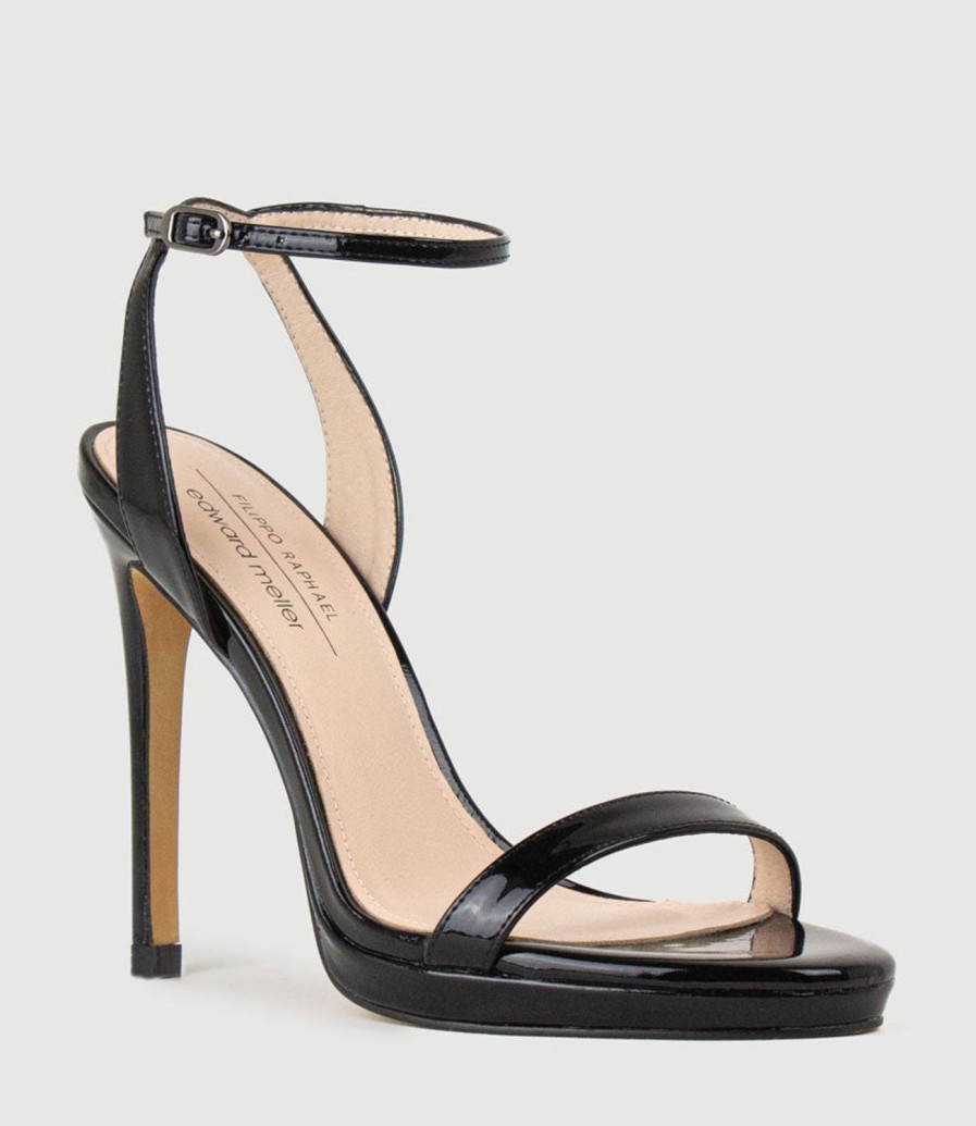 Edward Meller Whisper110 Single Strap Platform Sandal In Black Patent Online