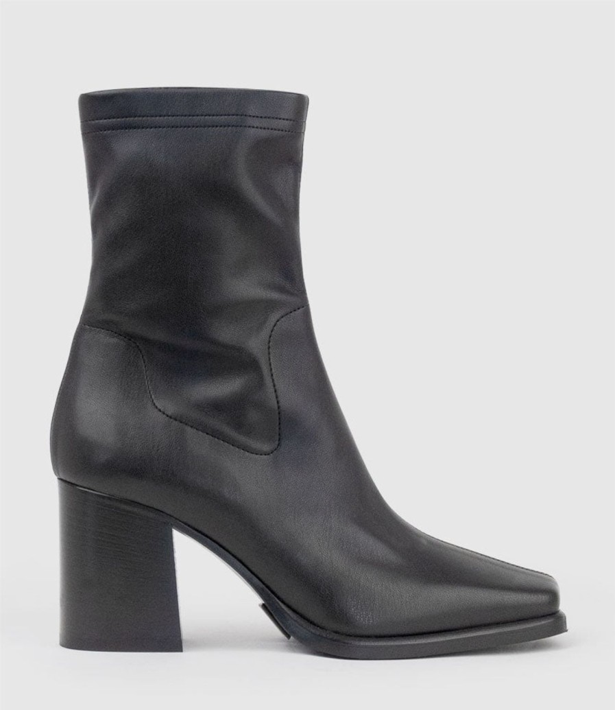 Edward Meller Undra80 Square Toe Ankle Boot In Black Online