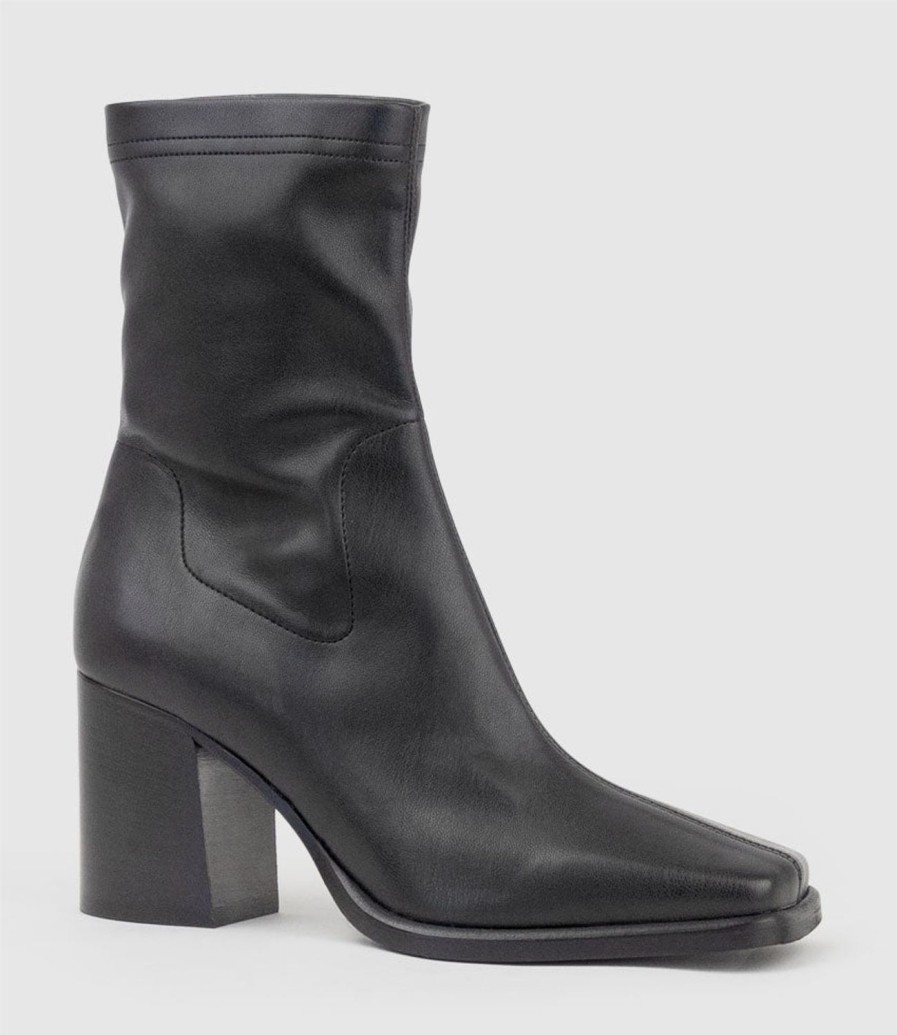 Edward Meller Undra80 Square Toe Ankle Boot In Black Online