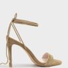 Edward Meller Wisteria100 Ankle Tie Sandal In Camel Suede Online