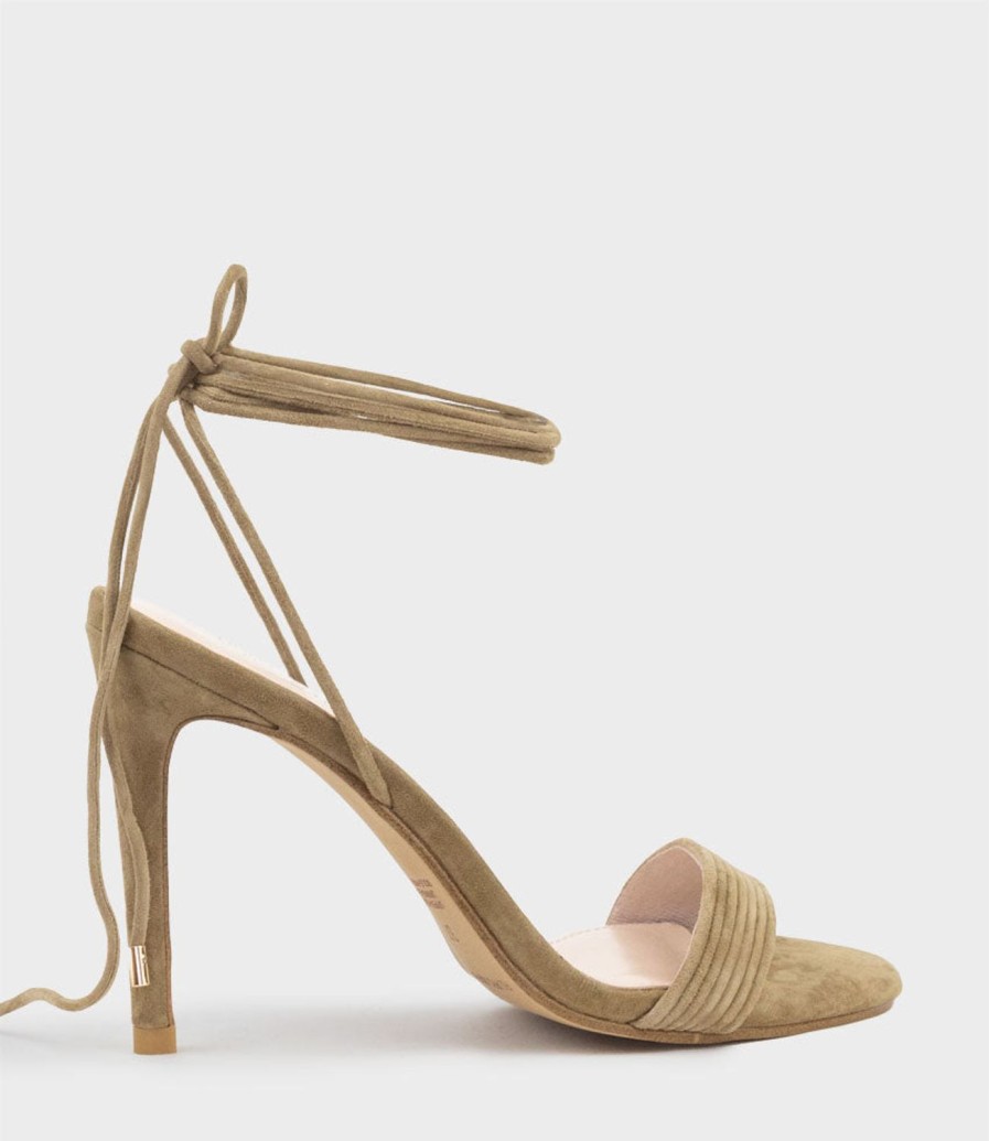 Edward Meller Wisteria100 Ankle Tie Sandal In Camel Suede Online